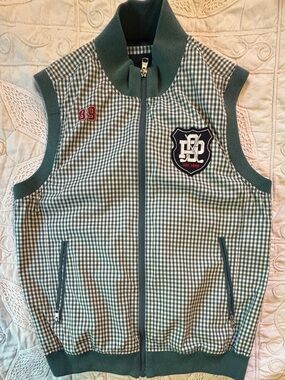 Pearly Gates Golf Vest Green Gingham